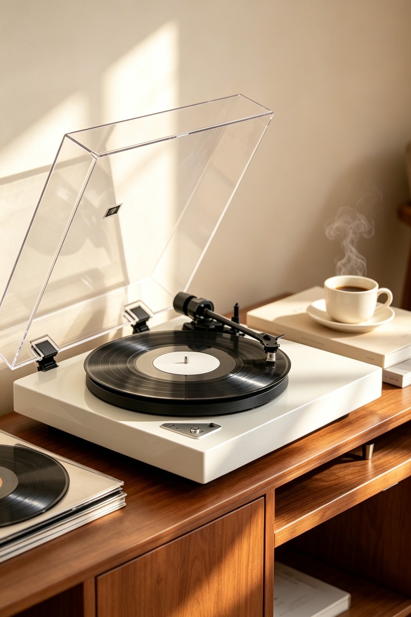AUDURA vinyl turntable integrated into everyday home lifestyle