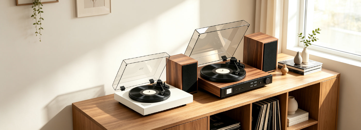 AUDURA vinyl listening experience with premium turntable systems designed for modern homes