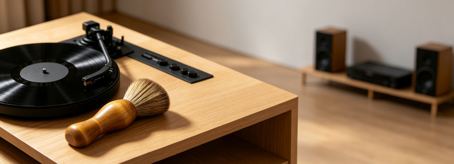 AUDURA vinyl record cleaning brush for cleaner vinyl playback