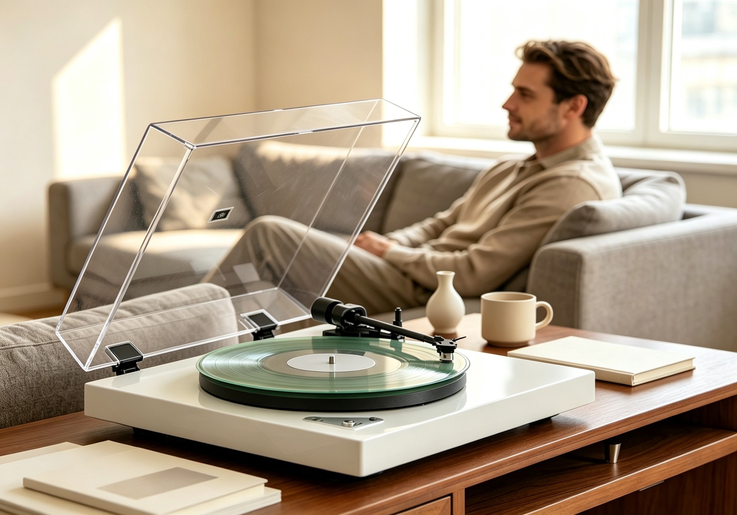 AUDURA vinyl setup finder process showing personalized listening experience
