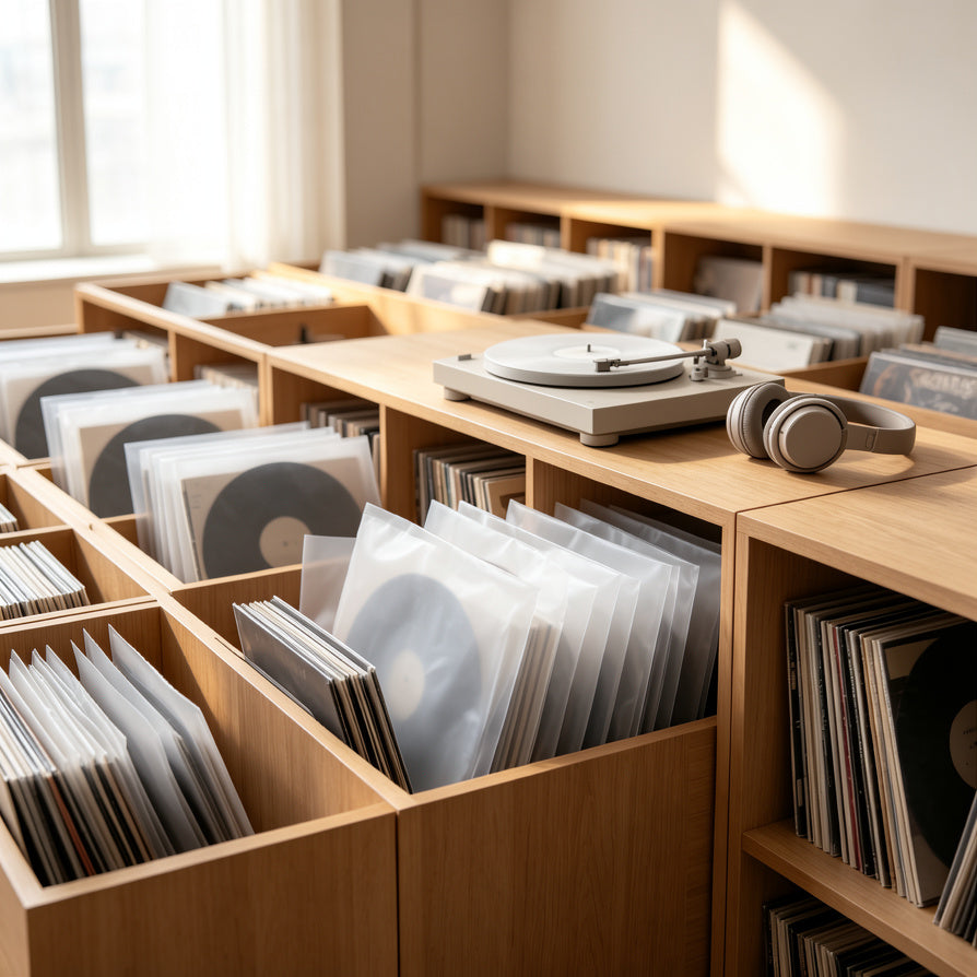 AUDURA anti static inner sleeves as part of a premium vinyl storage system