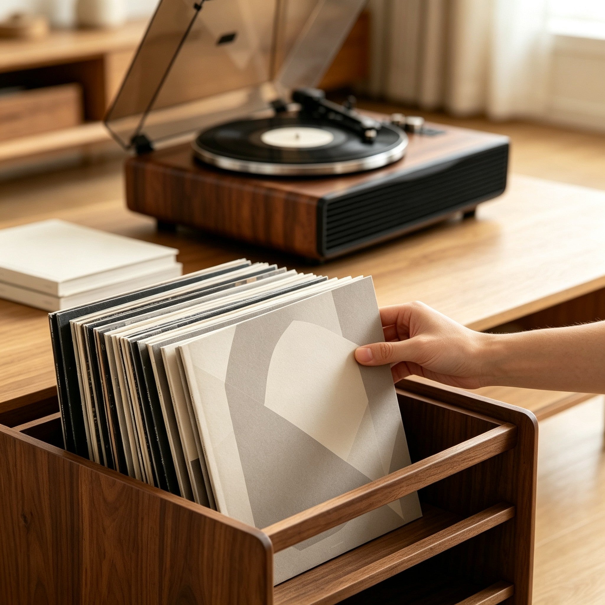 Choosing a vinyl record for intentional listening with AUDURA