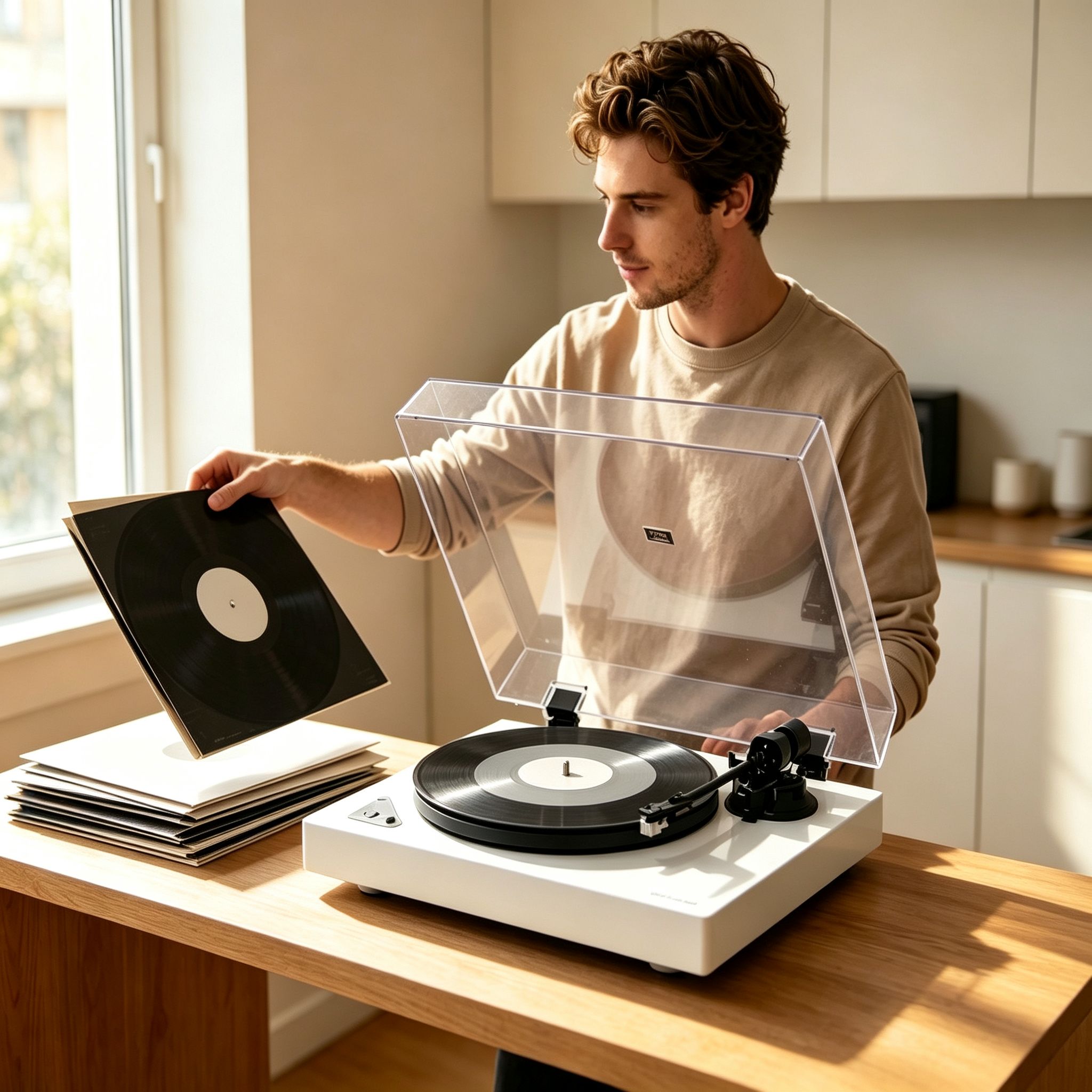 New vinyl listener using AUDURA turntable at home