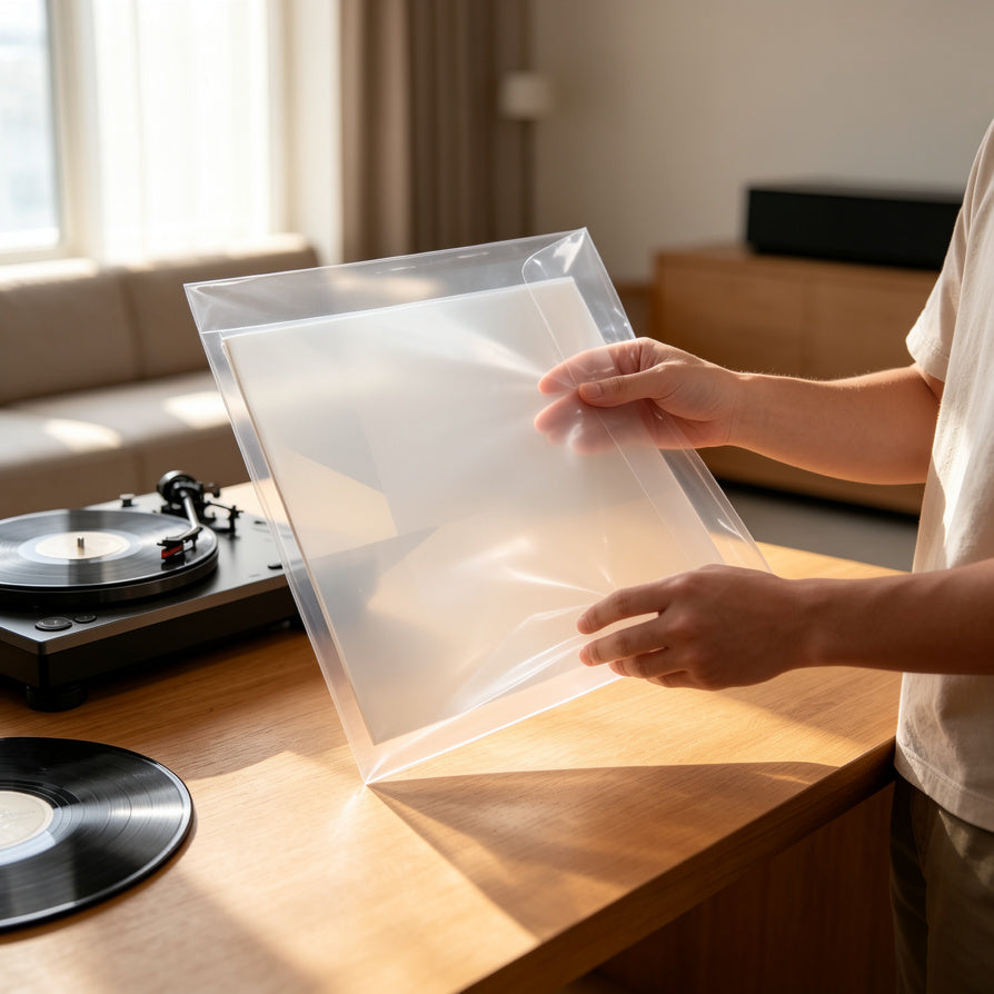 Using clear outer sleeves to protect vinyl record collection